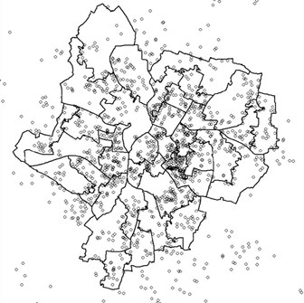 Map of distribution of learners across the city and surrounding areas